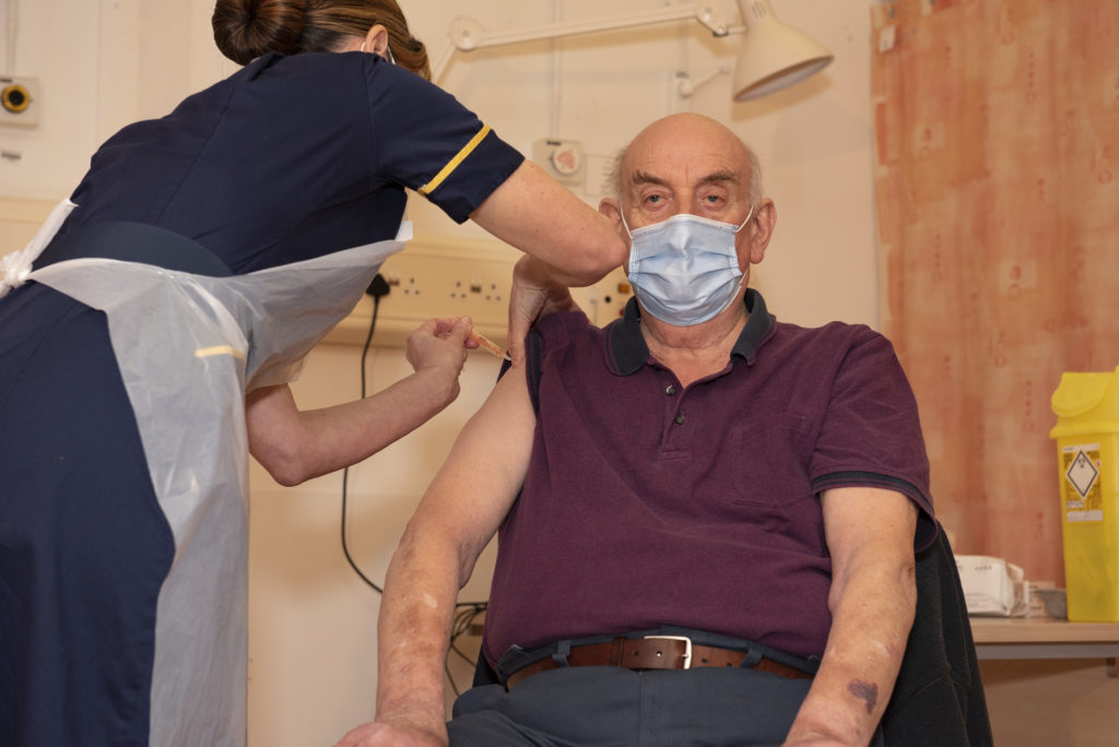 Brian Pinker, an 82-year-old dialysis patient, was the first to receive the Oxford AstaZeneca vaccine