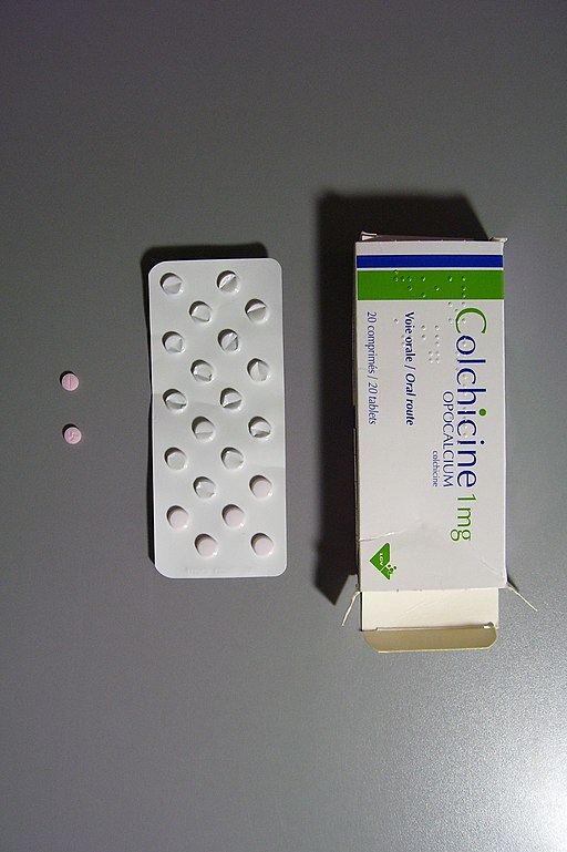 Packet of colchicine tablets