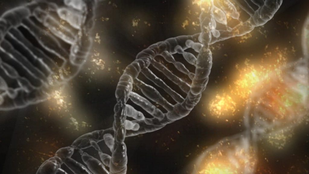 decorative illustration showing DNA double helix