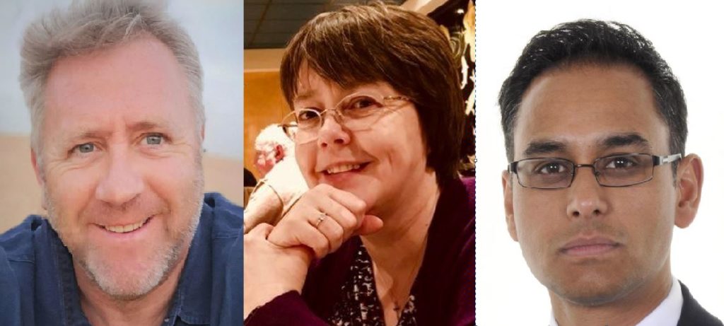 Composite picture showing Professors David Beard, Julia Hippisley-Cox and Najib Rahman