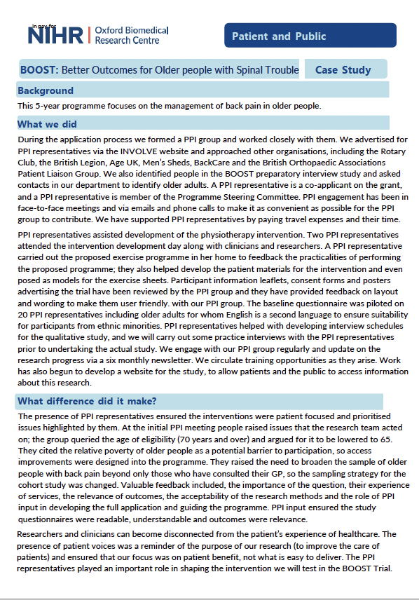 Back pain PPI Case Study preview