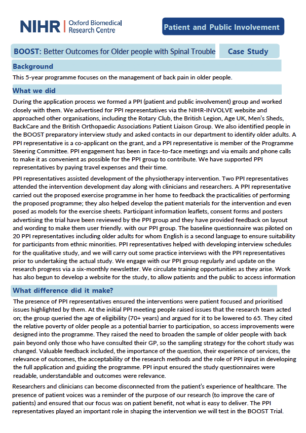 Back pain PPI Case Study preview