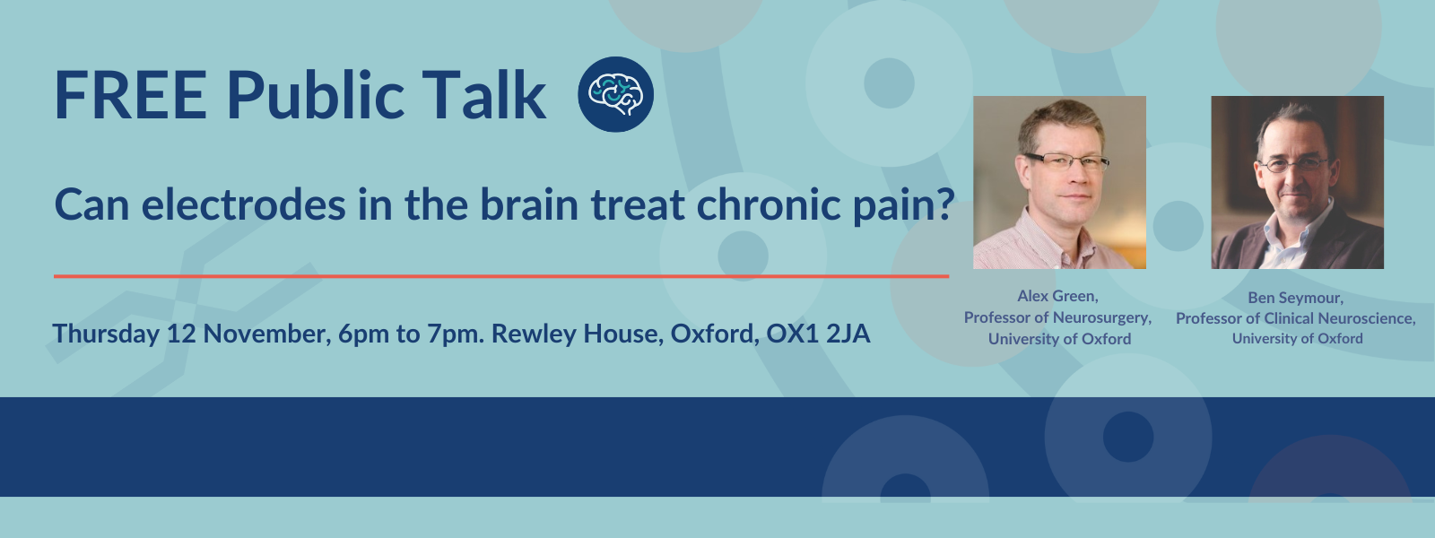 FREE Public Talk – Can electrodes in the brain treat chronic pain?