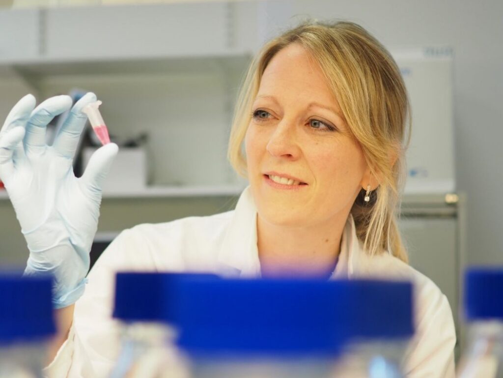 Professor Annina Schmid in a laboratory